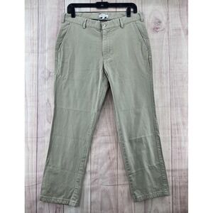 Peter Millar Chino Flat Front Dress Pants Mens Sz 33x27 Prima Cotton Khaki Tan